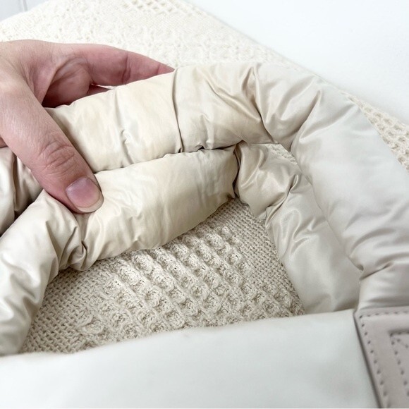 Authentic Chanel Coco Cocoon Nylon Tote Bag Tweed Print Cream Off White - Picture 11 of 15